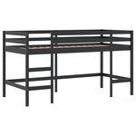 vidaXL Lit mezzanine enfants et tunnel rose 90x200cm bois pin massif