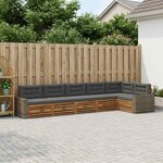 vidaXL Ensemble de canapés d'extérieur 6 pc Naturel et Anthracite