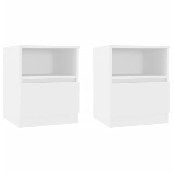 vidaXL Tables de chevet 2 Pièces Blanc 40x40x50 cm Aggloméré