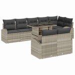 vidaXL Ensemble de canapé de jardin 9 Pièces Gris clair 100 x 55 x 73 cm