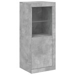 vidaXL Buffets avec lumières LED 3 Pièces gris béton bois d'ingénierie