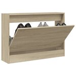 vidaXL Armoire à chaussures chêne sonoma 80x21x57 cm bois d'ingénierie