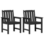 vidaXL Chaises de jardin 2 Pièces Noir HDPE