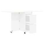 vidaXL Table à dîner 2 Pièces 140 x 80 x 77 cm Bois d'ingénierie Blanc