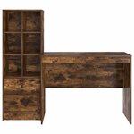vidaXL Bureau avec rangement Chêne fumé Bois d'ingénierie