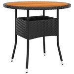 vidaXL Ensemble à manger de jardin 5 Pièces Résine tressée Noir