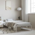 vidaXL Cadre de lit métal sans matelas blanc 100x190 cm