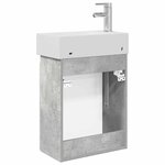 vidaXL Meuble de salle de bain avec robinet Gris béton
