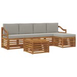 vidaXL Ensemble de canapés d'extérieur 6 pc Gris Naturel et Clair