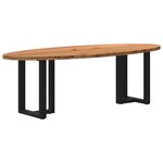 vidaXL Table à manger marron clair bois de chêne massif ovale