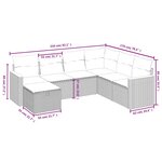 vidaXL Salon de jardin avec coussins 7 Pièces beige résine tressée