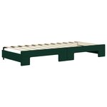 vidaXL Lit de jour avec gigogne sans matelas vert foncé 90x200 cm