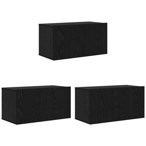 vidaXL Ensemble meuble TV 3 Pièces Noir 60 x 30 x 30 cm Bois d'ingénierie