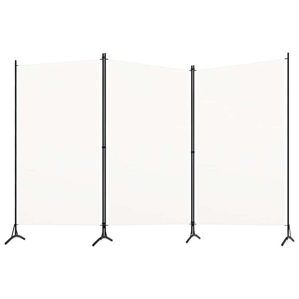 vidaXL Cloison de séparation 3 panneaux Blanc 260x180 cm Tissu