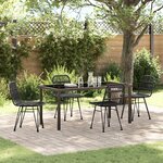 vidaXL Ensemble de Salle à Manger de Jardin 5 Pièces Noir Poly Rattan