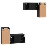 vidaXL Ensemble meuble TV Montage mural Chêne noir Bois d'ingénierie