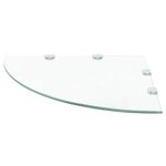 vidaXL Étagère de coin et supports chromés Verre transparent 45x45 cm