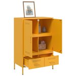 vidaXL Buffet haut jaune moutarde 68x39x101 5 cm acier laminé à froid