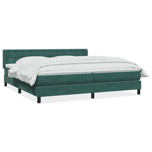 vidaXL Sommier à lattes de lit et matelas vert foncé 180x220cm velours