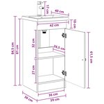 vidaXL Meuble de salle de bain avec évier Chêne fumé 42 x 40 x 84 5 cm