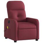 vidaXL Fauteuil de massage inclinable électrique Rouge bordeaux Tissu
