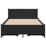 vidaXL Cadre de lit avec tiroirs noir 75x190 cm bois d'ingénierie