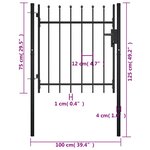 vidaXL Portail avec haut sous forme de lance 100x75 cm