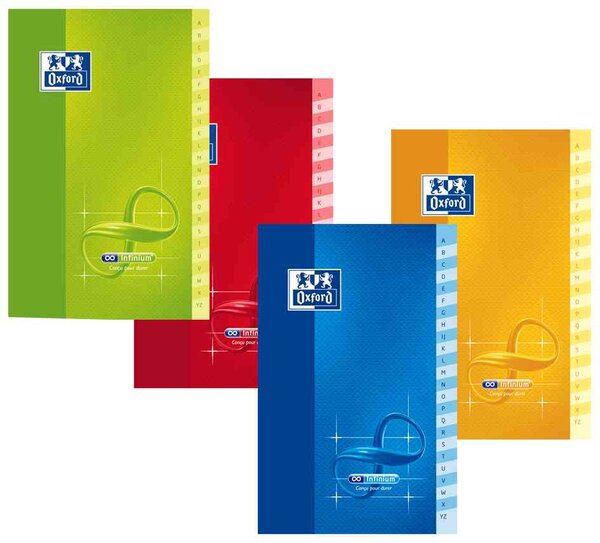 Carnet Répertoire 'Infinium' 90 x 140 mm quadrillé 96 p 90g indéchirable OXFORD