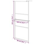 vidaXL Paroi de douche et étagère Chrome 100x195cm Verre ESG&Aluminium