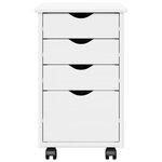 vidaXL Cabinet roulant avec roue Blanc 34 x 39 x 56 cm Pin massif