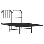 vidaXL Cadre de lit métal avec tête de lit noir 120x190 cm