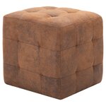 vidaXL 2 Pièces Poufs Marron 30 x 30 x 30 cm Similicuir daim