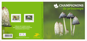 Collector 4 timbres - Champignons de printemps - Lettre Verte