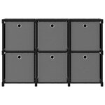 vidaXL Étagère d'affichage 6 cubes et boîtes Noir 103x30x72 5 cm Tissu