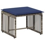 vidaXL Ensemble de meubles d'extérieur 11 Pièces Gris et bleu marine