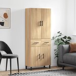 vidaXL Buffet haut Chêne sonoma 69 5x34x180 cm Bois d'ingénierie