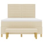 vidaXL Lit à Sommier avec Matelas & Banc Crème 140x200 cm Tissu