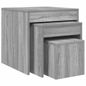 vidaXL Tables gigognes 3 Pièces Sonoma gris Bois d'ingénierie