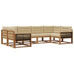 vidaXL Ensemble de canapés d'extérieur 6 Pièces Naturel et Beige