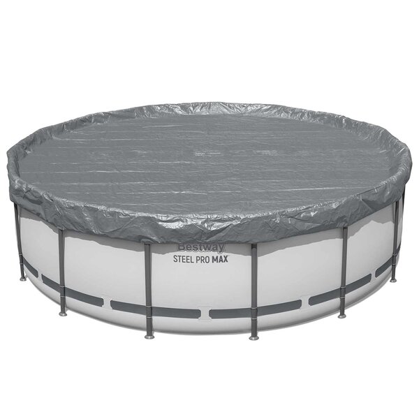 Bestway Couverture de piscine Ø4 27 m Rond Polyester Gris