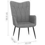 vidaXL Chaise de relaxation Gris foncé Tissu