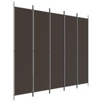 vidaXL Cloison de séparation 5 panneaux Marron 250x220 cm Tissu