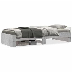 vidaXL Cadre de lit sans matelas gris béton 75x190cm bois d'ingénierie