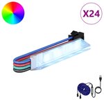 vidaXL Bande LED 12 Pièces Noir et Multicolore 1745 mm