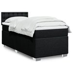 vidaXL Sommier à lattes de lit avec matelas Noir 90x190 cm Tissu