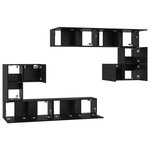vidaXL Ensemble meuble TV Montage mural 8 Pièces Chêne Noir