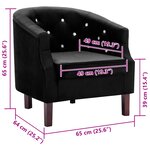vidaXL Fauteuil noir velours