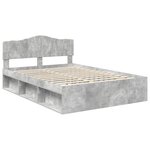 vidaXL Cadre de lit Béton 140 x 200 cm Bois de pin massif