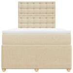 vidaXL Sommier à lattes de lit avec matelas crème 120x190 cm tissu