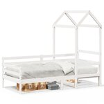 vidaXL Lit de jour avec toit sans matelas blanc 80x200 cm bois massif